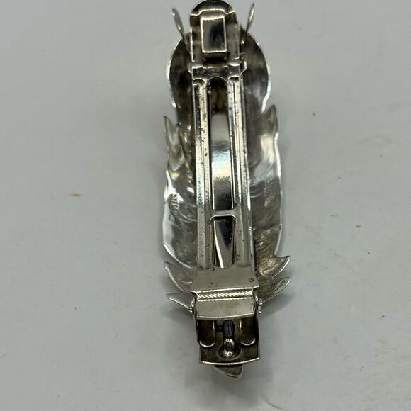 Vintage Navajo sterling, feather hair clip - Picture 5 of 7